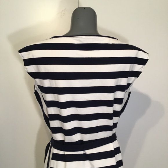 Tommy Hilfiger Nautical Dress with Cap Sleeves and Square Neckline Size L - Picture 5 of 9